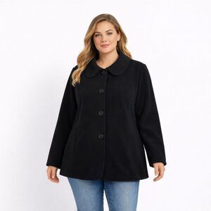Susan Graver Fleece Coat 1X Jacket Black